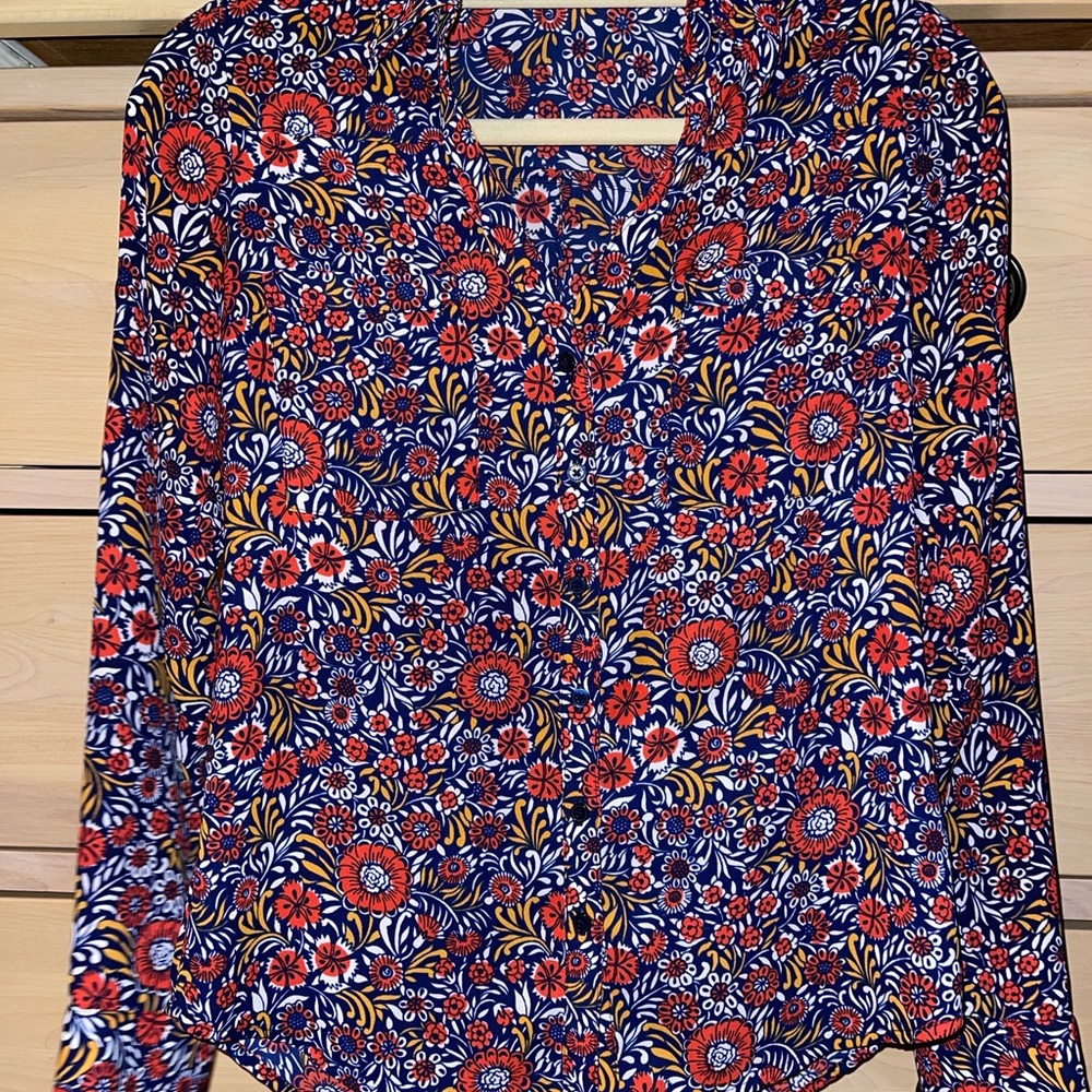 Floral print slim fit portofino shirt